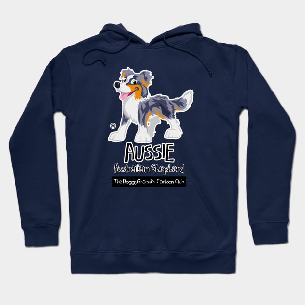 Aussie CartoonClub - Merle Trico Hoodie by DoggyGraphics